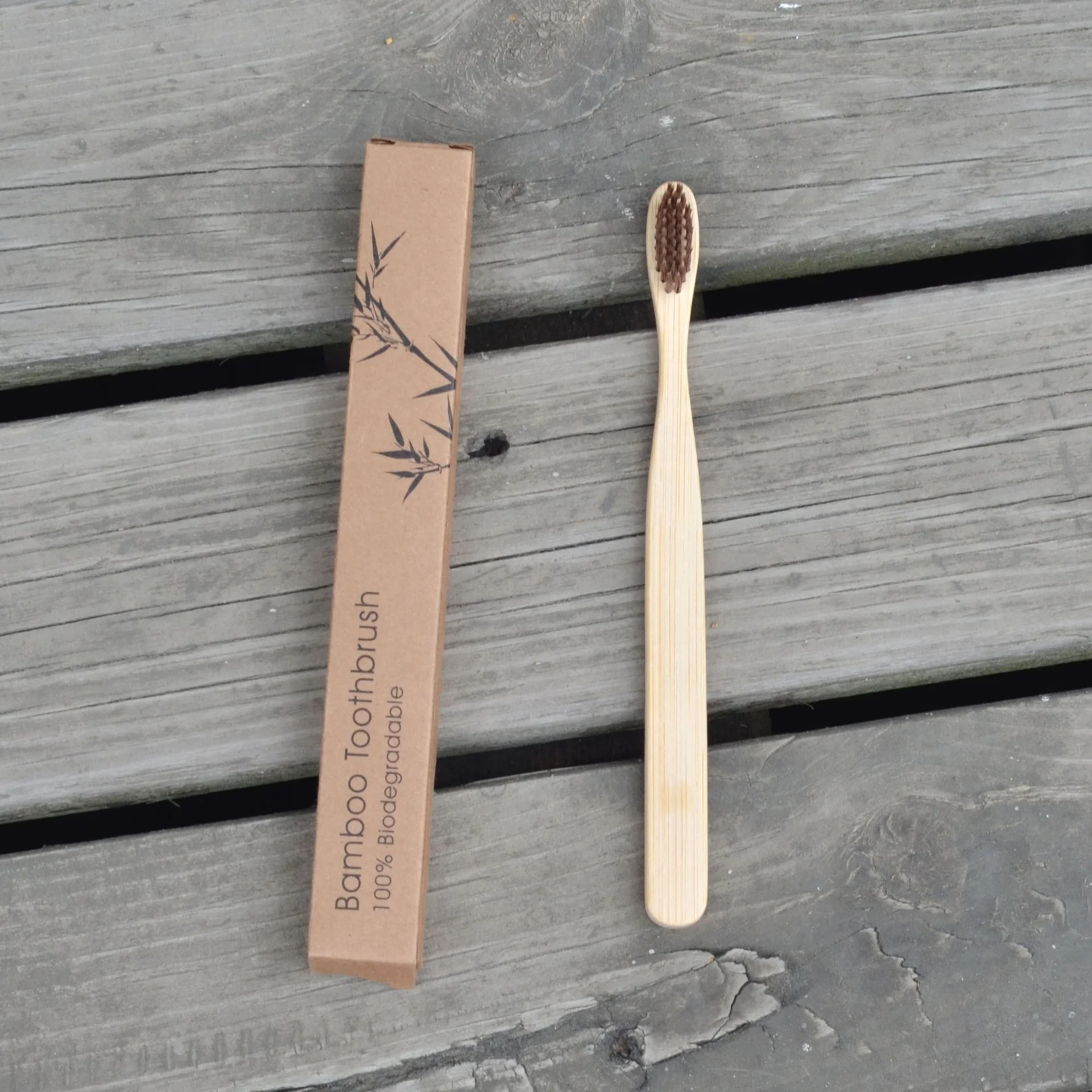 Wholesale 100% Natural Biodegradable Organic custom rainbow bamboo toothbrush kids with free sample
