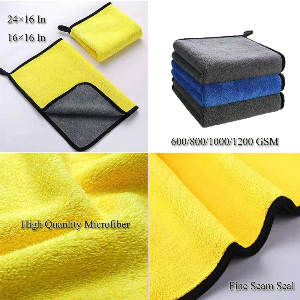Deluxe Dual Layer Absorbent Plush Car Wash  Microfiber  Car Cleaning  Towel A cheap towel for china  30*30cm car cleaning towel