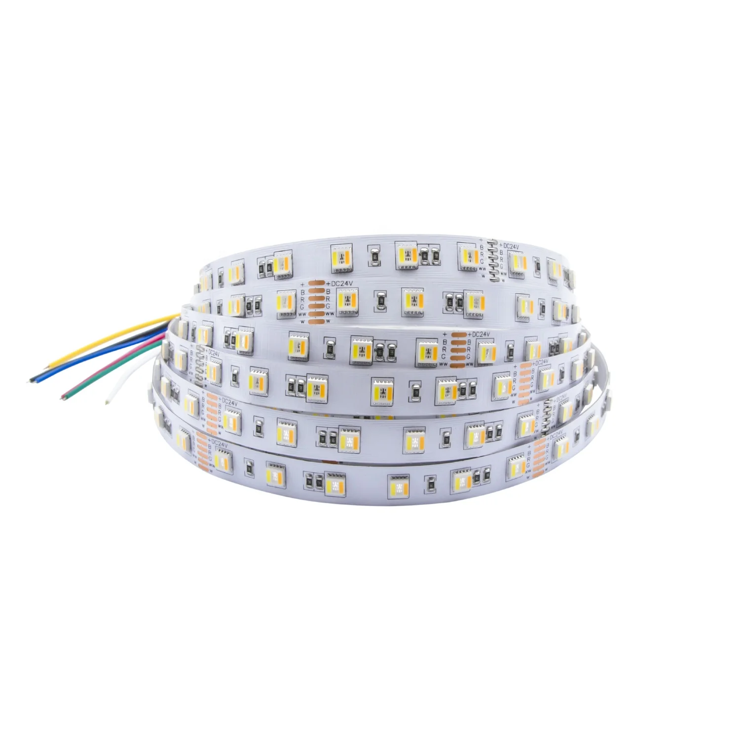 Двойная печатная плата DC24V SMD5050 60 светодиодов/м RGB CCT Светодиодная лента высокого качества умные полосы света