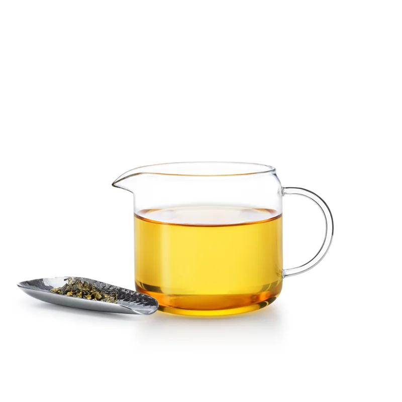 High Borosilicate Glass Thickened Clear Fair Cup Tea Dispenser Clear Glass Tea Cup with Handle for Share Tea