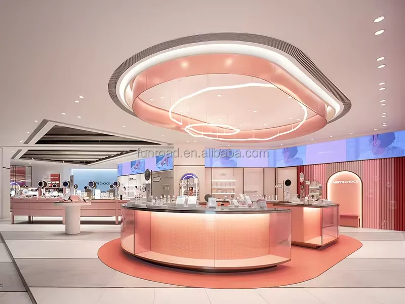 Luxury Perfume Shop Fittings Makeup Store Fixture Perfume Display Showcase Perfume Storage Cabinet For Beauty Store Design