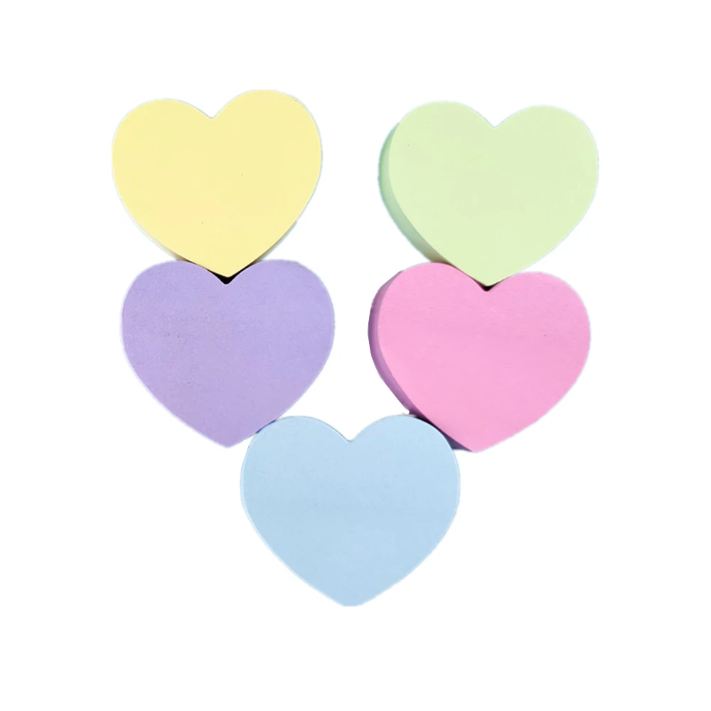 120 Sheets Sticky Notes Colorful Heart Shaped Colorful Sticky Memo Funny Cute Self-Stick Removable Memo Note Pads Self Adhesive