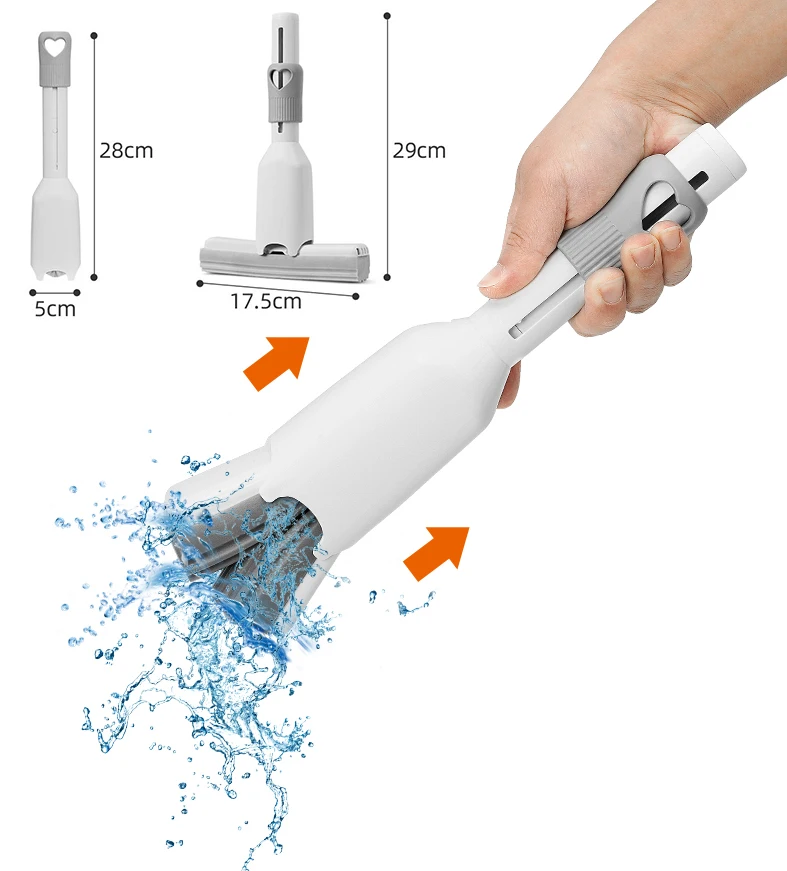 Portable Mini Mop Sponge Mop Easy to Store Hidden Powerful Absorbent Mop Ceramic Drill Floor Cleaning