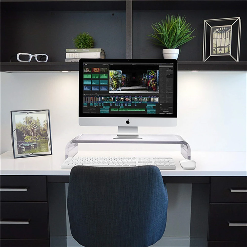 Custom Clear Acrylic Computer Stand Modern Acrylic Stand Holds for TV Notebook Dining Table