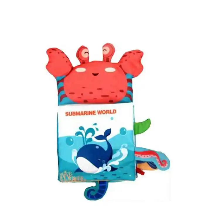 Wholesale 20cm Touch And Feel Crinkle Paper Tail Cloth Book Premium Quality Soft Cloth Books For 0-3 Years Babies