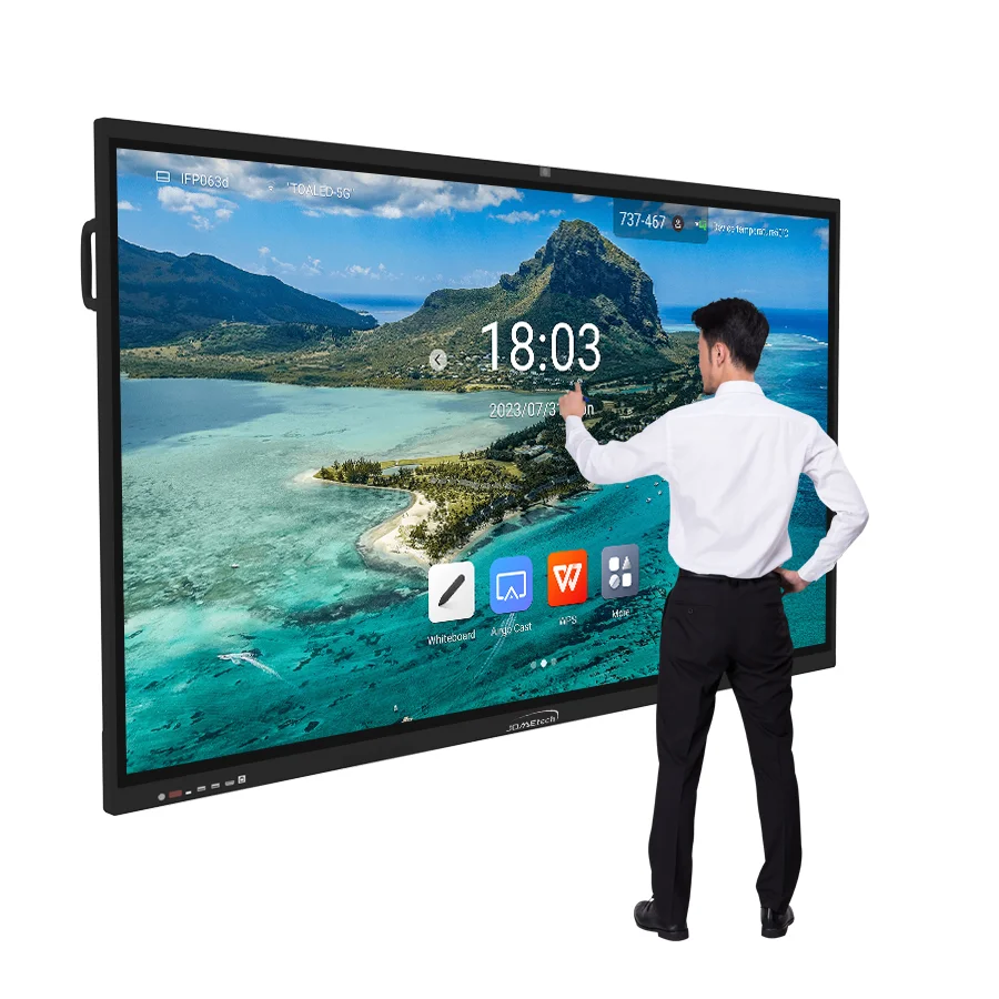 Dual system touch screen 85 inch TV office teaching machine interactive white board india