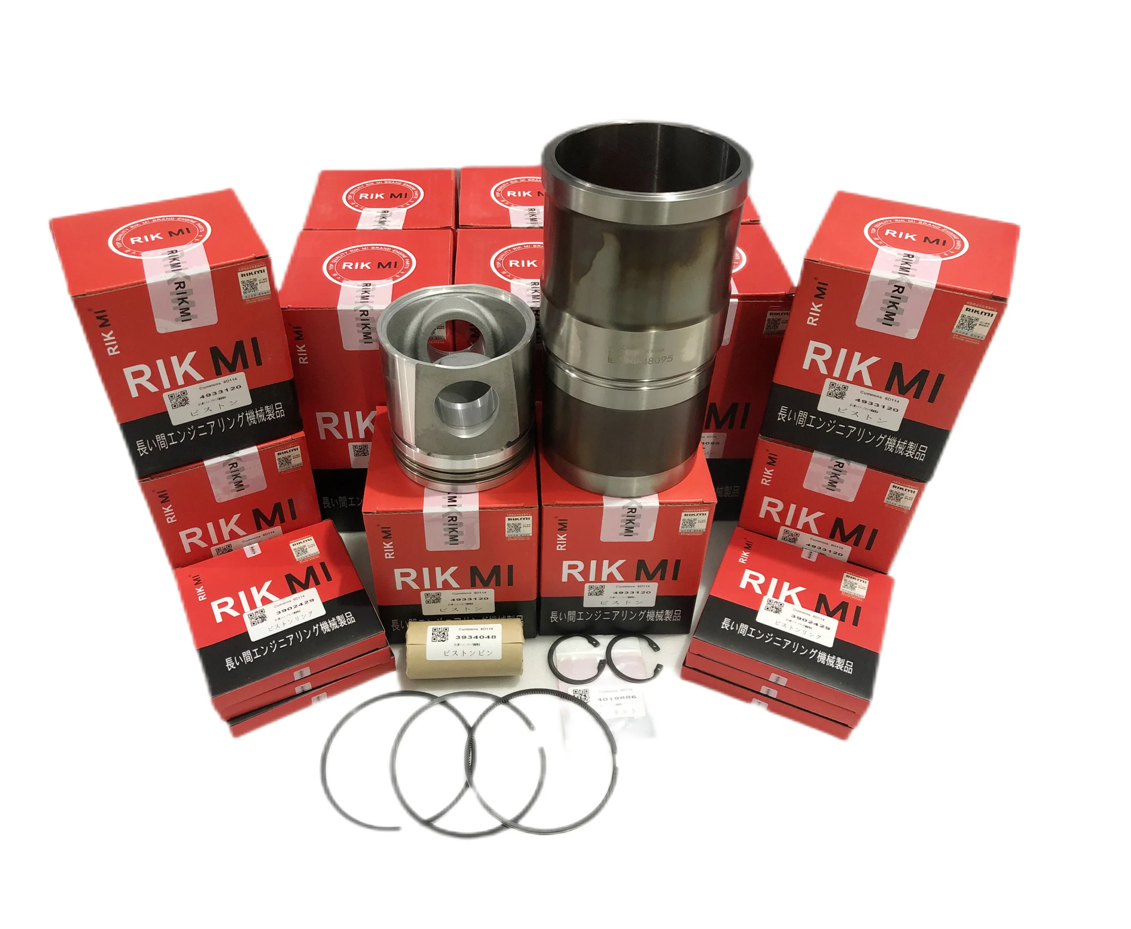 Rikmi high quality 6D114 EFI Engine Cylinder Liner Kit for Cummins engine 3948095 4933120 3902429 3934048 4019886
