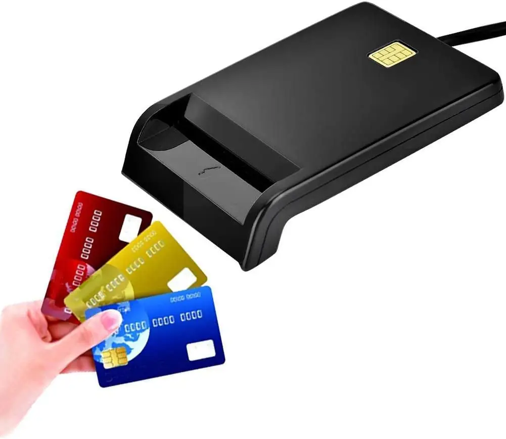 Smart Card Reader USB ID for Bank Card SIM/Chip/IC/CAC Card Plug & Play SIM Compatible with Windows