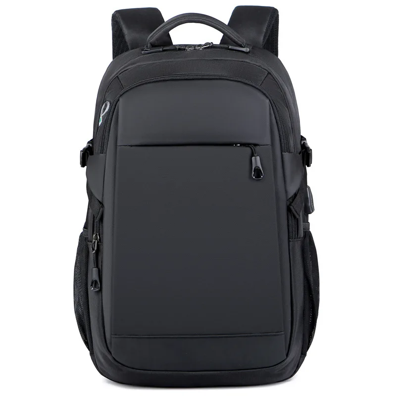 Cross-border backpack factory direct supply shoulder computer backpack black with headphone jack USB interface backpack