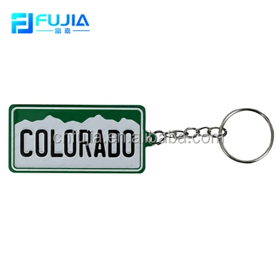 Custom Logo Metal  Tin Car Plate Keychains