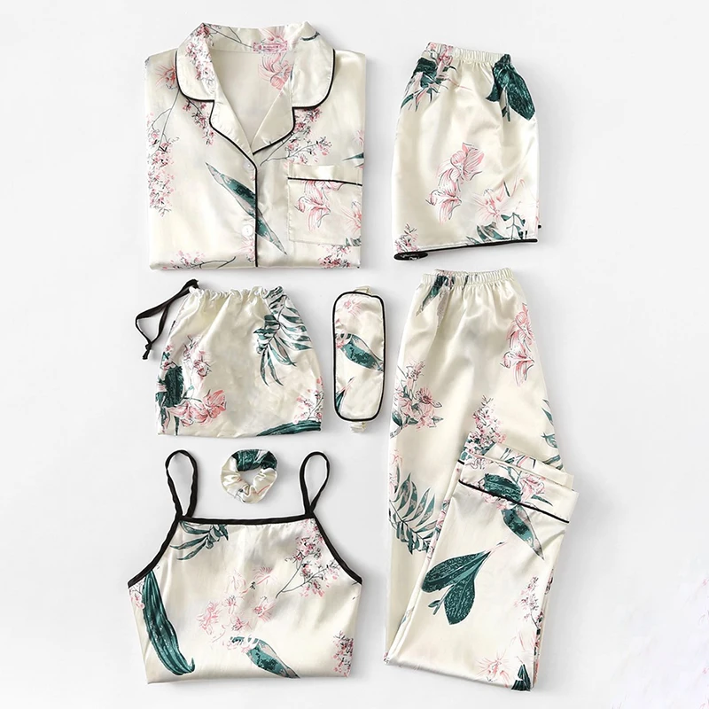 Able Daster Gecelik Baju Tidur Time De Piyama Wanita женские пижамные комбинезоны Короткие атласные шелковые комплекты Pj для женщин