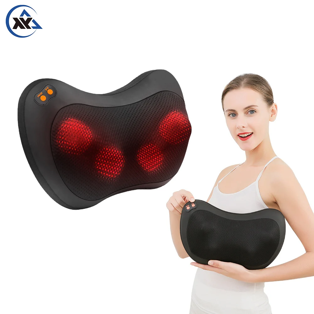 Maijing Adjustable Smart Electric Shiatsu Back Shoulder and Neck Massager Kneading Massage Neck Pillow for Home & Car Use