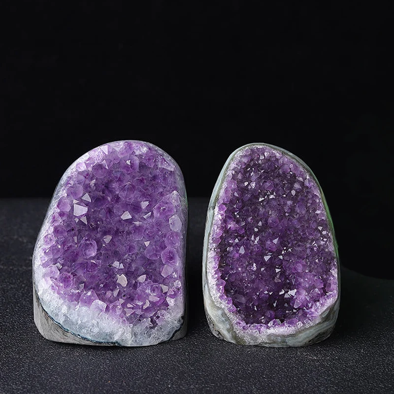 Wholesale Carved Amethyst Cluster Natural Geode Crystal Purple Quartz Stand Stone For Feng Shui Gift For Love Theme