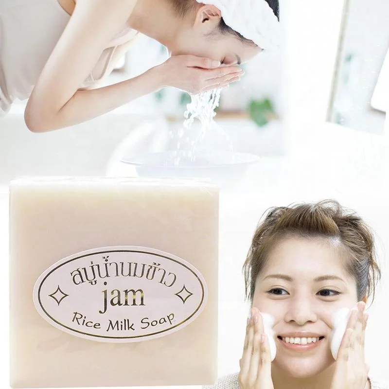 
60g Wholesale Acne Pore Removal Moisturizing Bleaching Body Whitening Soap Natural Handmade Organic Rice Milk Soap 