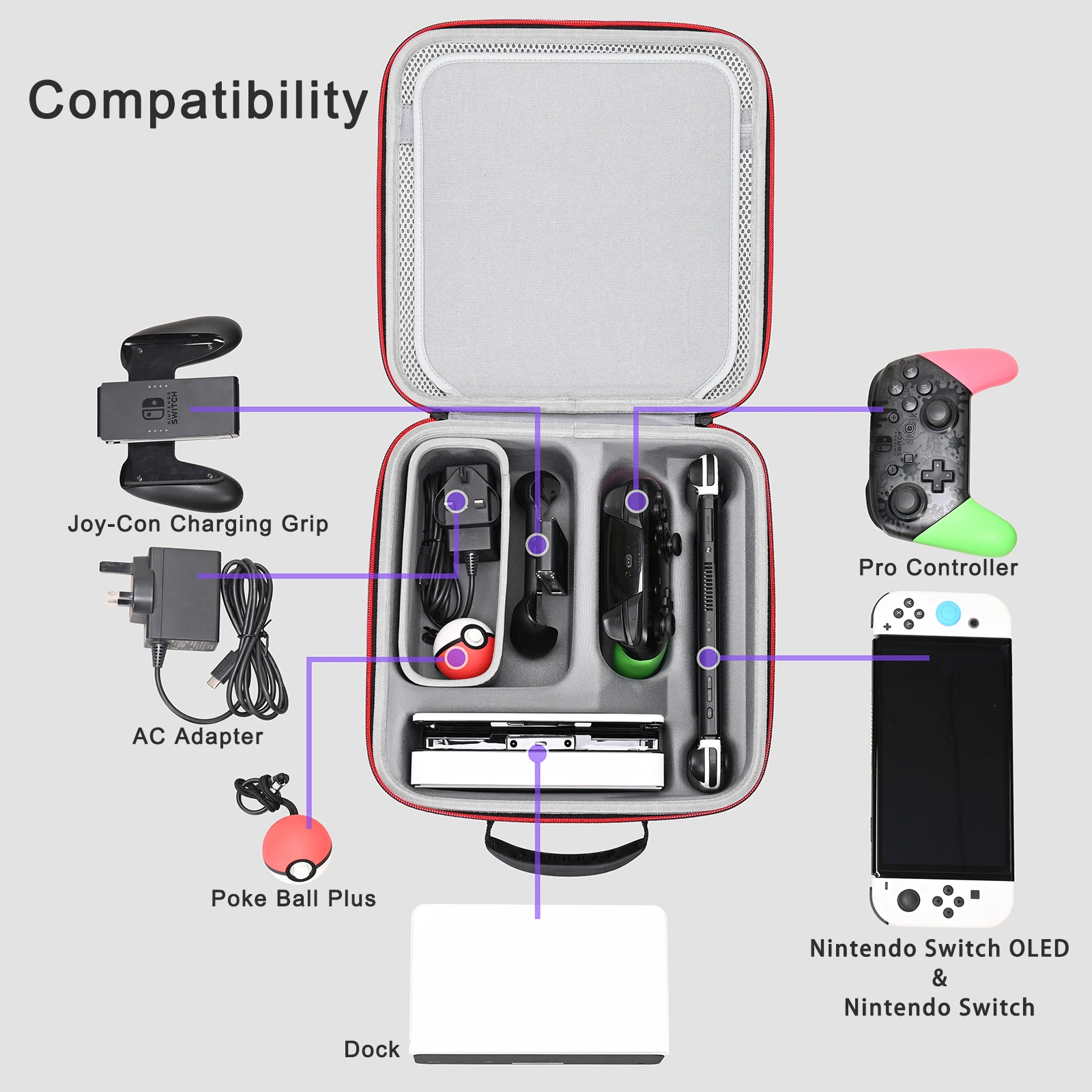 RLSOCO Empty Customized Game Case For Nintendo Switch Shockproof Switch Game Case For Nintendo Switch Eva Carrying Case