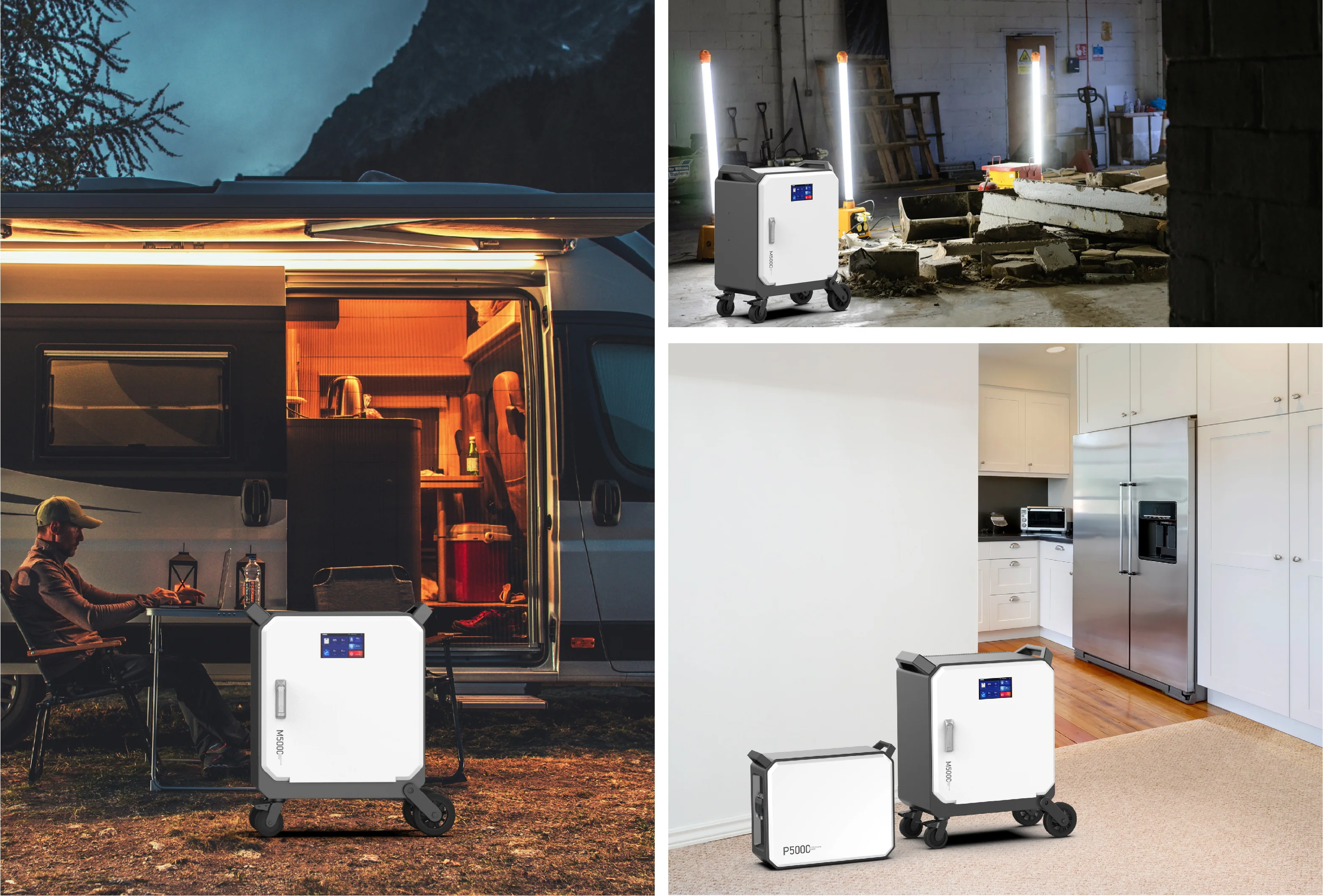 5120Wh Expandable Capacity LiFePO4 Battery Portable Power Station On Wheels For Home Power Back Up Station Or Outdoor Camping