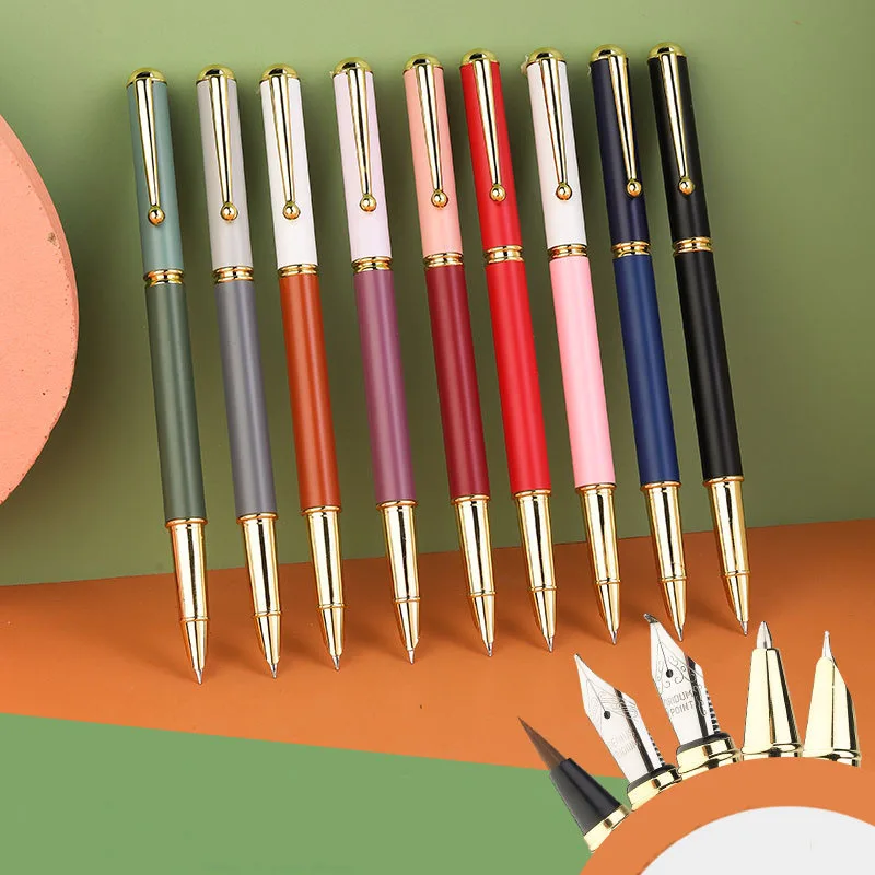 Calligraphy pen 5 kinds of nib multi-color metal pen body one multi-purpose business gift student training class