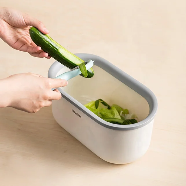 Hanging Waste Bin Under Kitchen Sink Plastic Wastebasket Over Cabinet Door with Top Ring to Fix Garbage Bag Small Trash Can