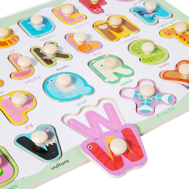 Manufacturer direct sale Wooden early education knobs puzzle thickened smooth grind high quality baby toys for boys and girls