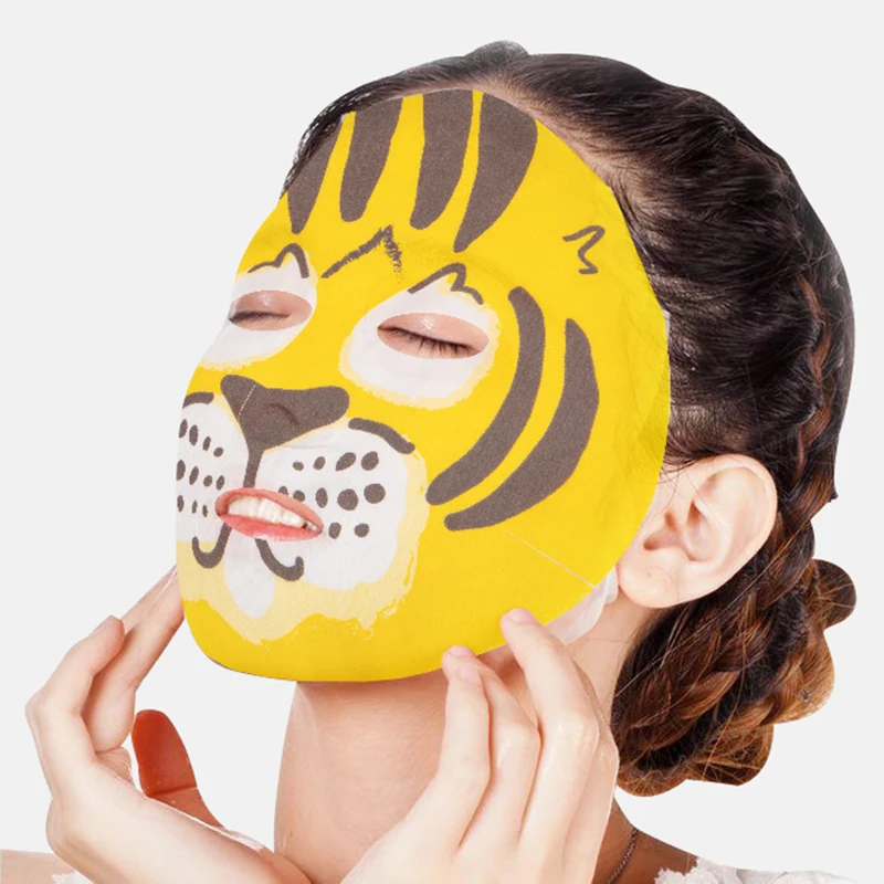 Private Label Tiger Animal Facial Mask Deep Moisturizing Sheet Mask Oil Control Brighten Skin Mask for All Skin