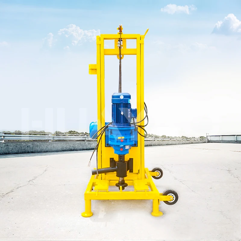 100m Mobile Mini electric rock Soil drilling Water Well Small Motor Drill Rig Machine