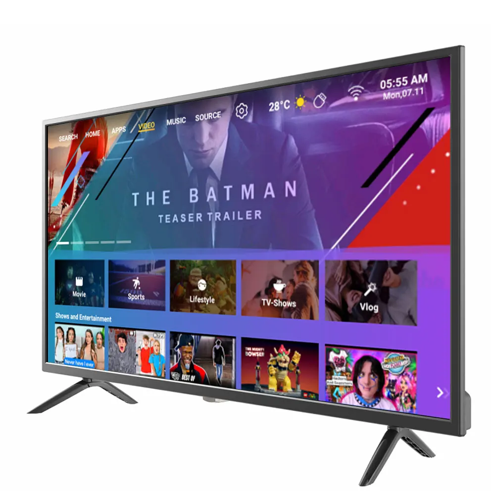 D-STAR фабрики ТВ 32/40/43/50/55/65/75 дюймов android TV 11,0 LED-телевизор 65 дюймов телевизор 4K Smart LED LCD гостиничного телевидения