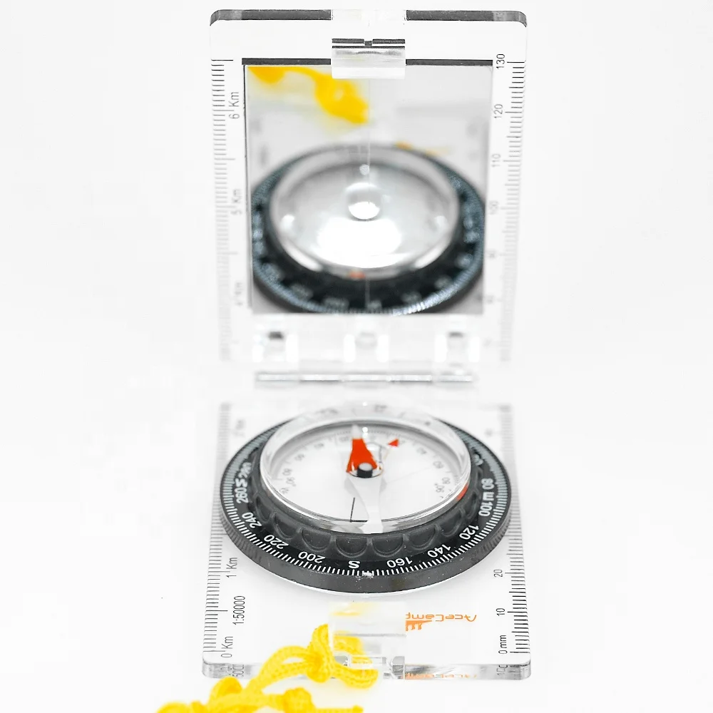 
Acrylic material Compass With Mirror For Orienteering Hiking Mountain Climbing survival 