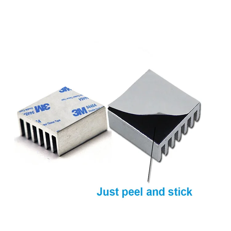 Silver Heatsink Cooling Fin 14 X14 X6 mm Aluminum Self Adhesive Heat Sink for IC Chips Cooling