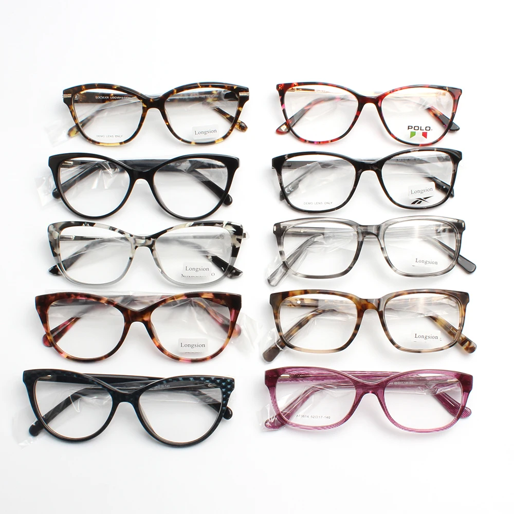 Assorted Ready Made Mixed Eyewear Stock Cheap Glasses Acetate Optical Eyeglasses Frames