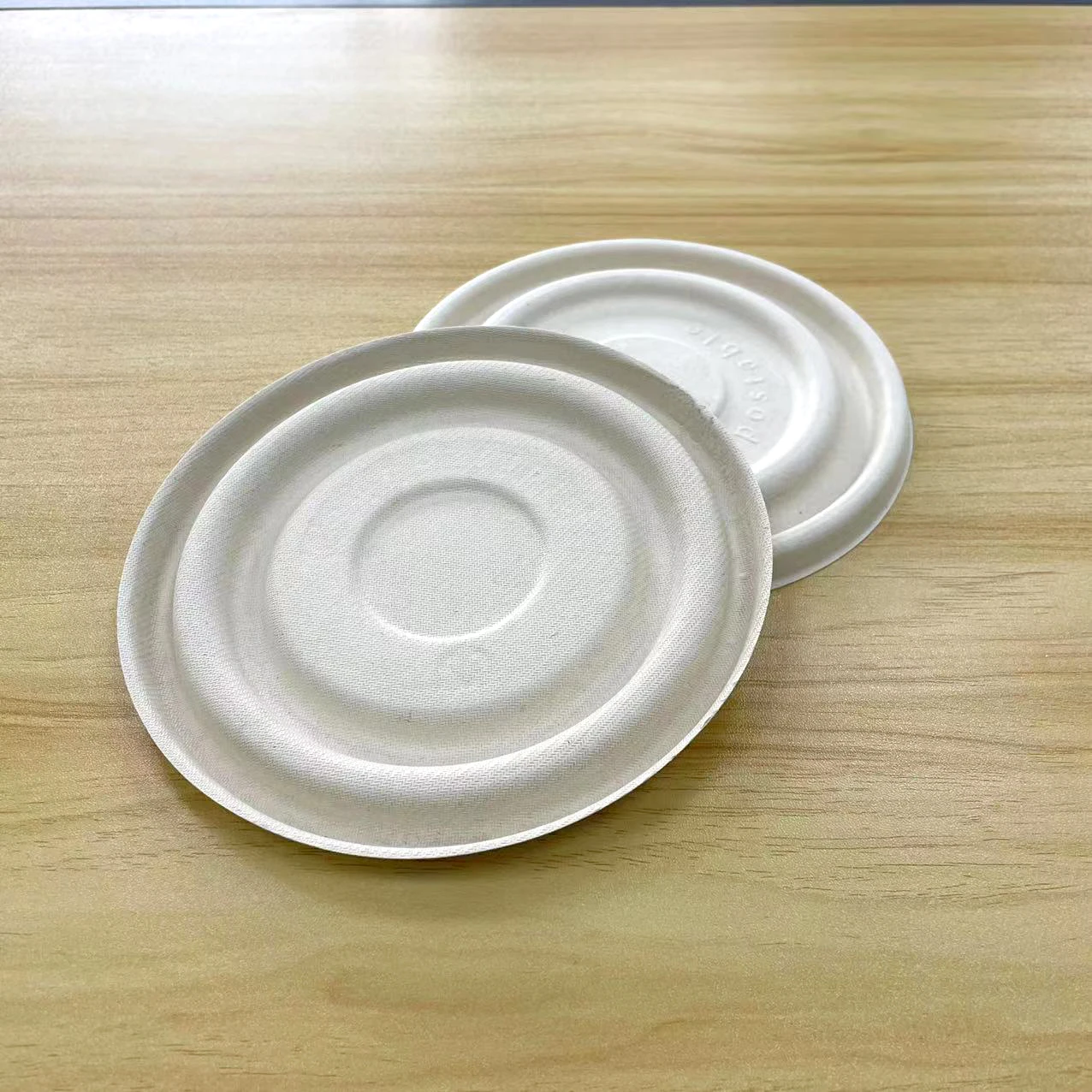 Biodegradable Takeaway Round Pulp Bagasse Pla Oval Paper Hot Soup Salad Mache Bowls Disposable Lids