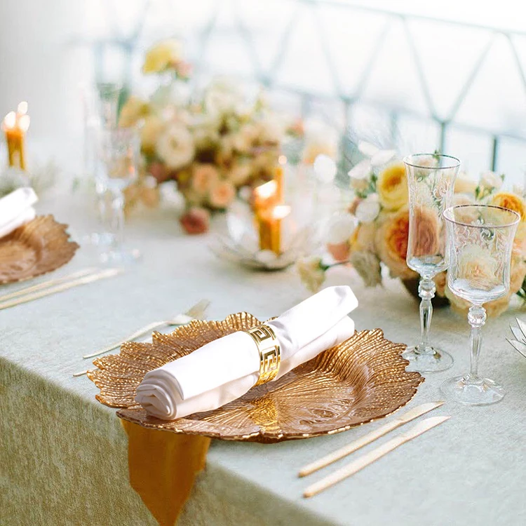 Classic Dinnerware Bulk 13 Inch Plastic Charger Plates Table Reef Gold Chargers Plates Wedding