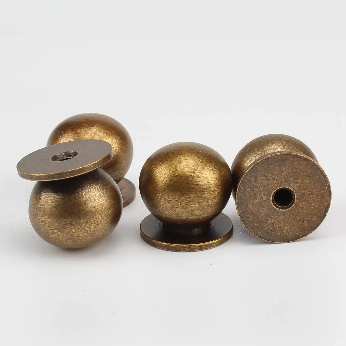 AIMINO OEM Round Solid Brass Pulls Antique Cabinet Drawer Small Handles Modern Minimalist Handles Knobs (Antique Bronze