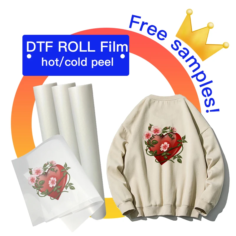 Custom Size Double Side 60CM*100M 30cmx100m Free Sample DTF Pet Film Roll DTF Printing Film For DTF Printer