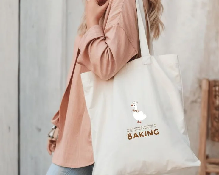 Baking Tote Bag Silly Goose Funny Goose Shopping Bag funny Baking Gift For Baker