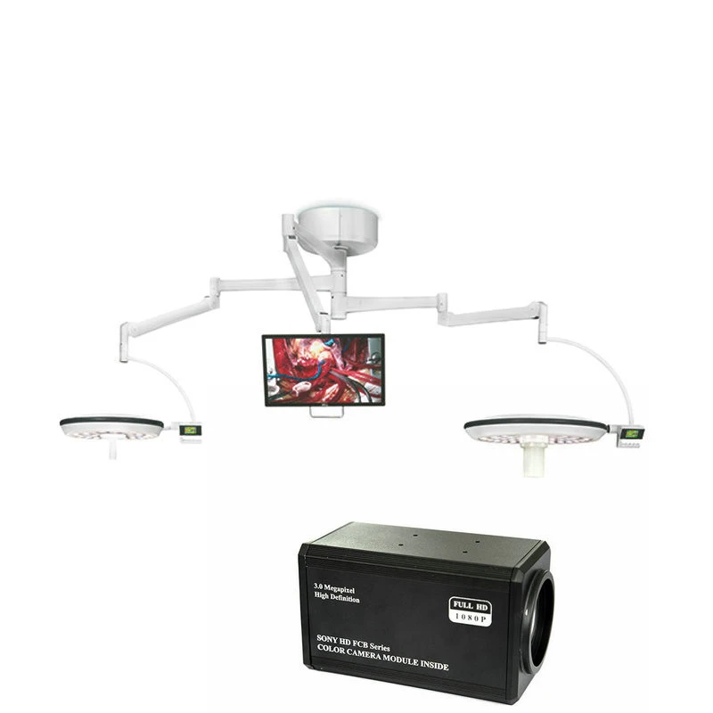 3 arms operating surgery video lamp ot light led operation lamp camera system / surgical light with camera