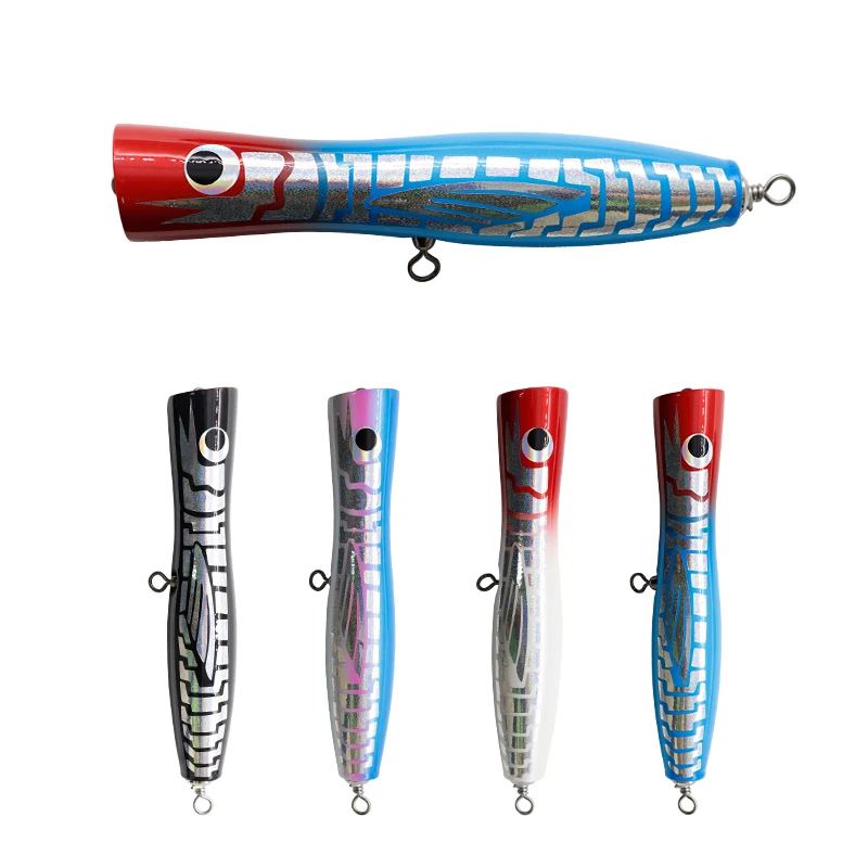 Jy-35 Wooden Popper Lure 80g Wood Fishing Lures Long Throw Road Sub Bait Tuna Saltwater Fishing Lures Bait