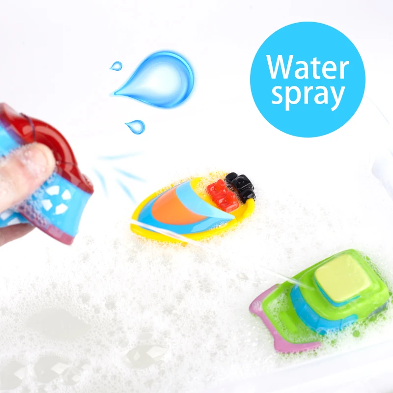 Eco-friendly Vinyl PVC Bath Toys Boat Ship For Kids Baby Swimming Cognitive Floating Toy Play Set For Kids Toddlers