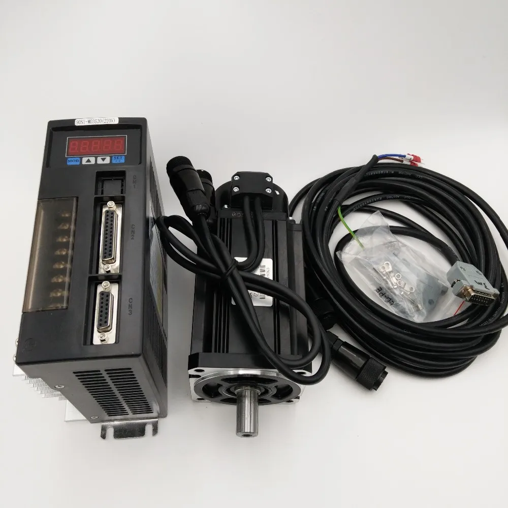 1KW серводвигатель переменного тока 220 В один/3 фазы 220v 380v 2500 об/мин сервопривода переменного тока комплект с кабелями для станков с ЧПУ Оборудование