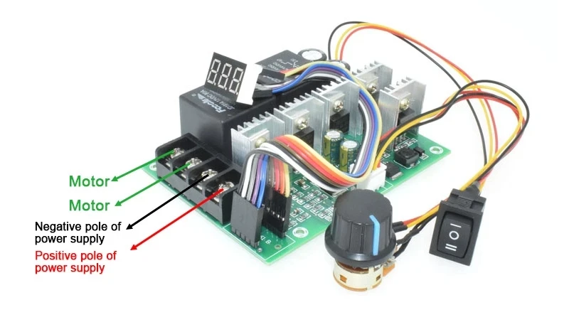 PWM speed controller DC motor Digital display 0~100% adjustable drive module Input MAX60A 12V 24V