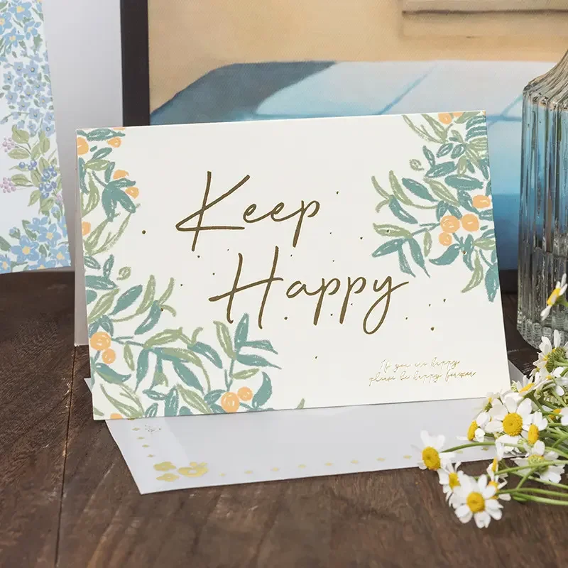 Happy Birthday Cards Thank You Cards Foldable Writable Retro Business Invitation Luxurious Business Party Accessories