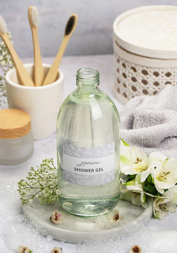 Wholesale custom DIY plant extract essence shower gel Handmade fruity and spicy scent  body wash in glass bottles