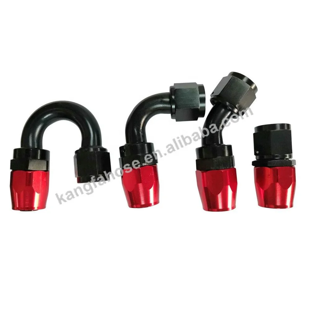 Aluminum Alloy AN4 AN6 AN8 AN10 AN12 180 Degree Swivel Fuel Hose End AN Fitting
