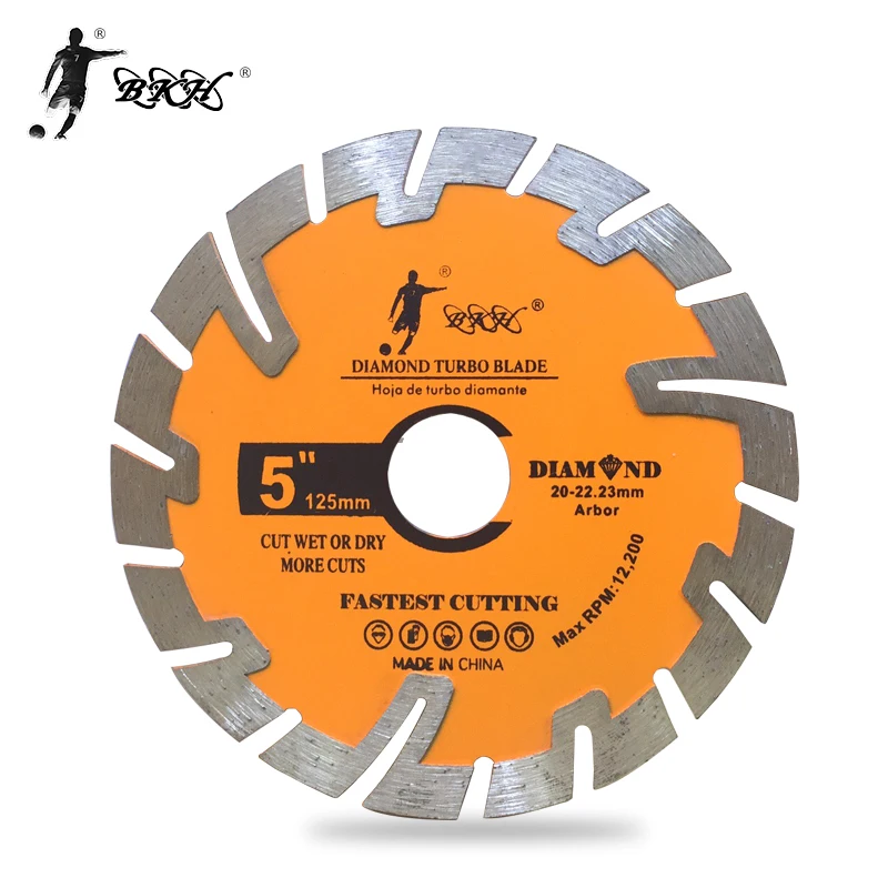 BKH Abnormal Shape 125mm  cutting disc continuous diamond disc saw blade for granite