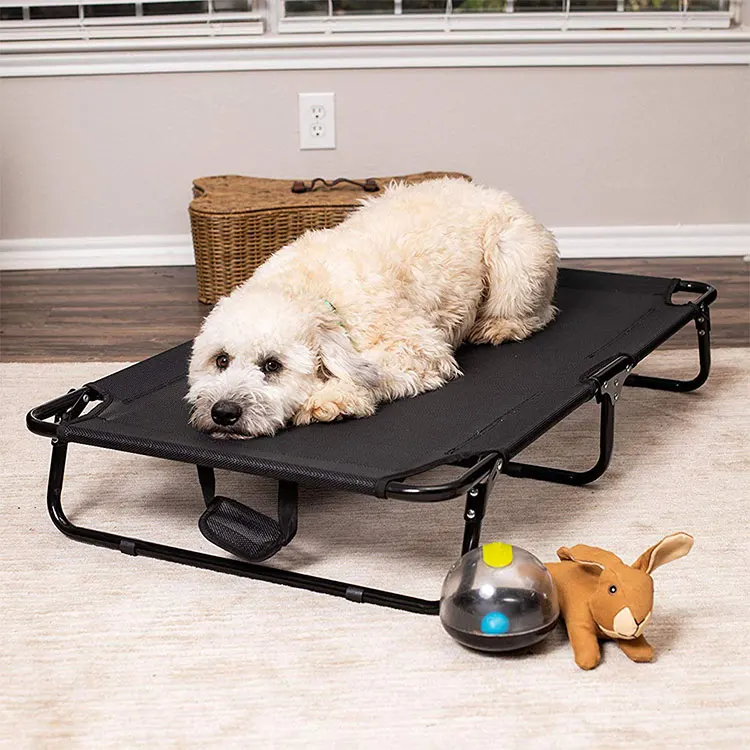 Folding Dog Cots Metal Frame Elevted Dog Bed Camping Opp Bag Solid Bed Accessories Hand Wash Bed Mats 120-150kgs 500pcs