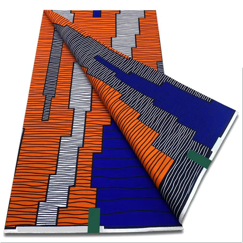 Vintage Square pattern Cotton African Printed Wax Print Fabric 6 Yards