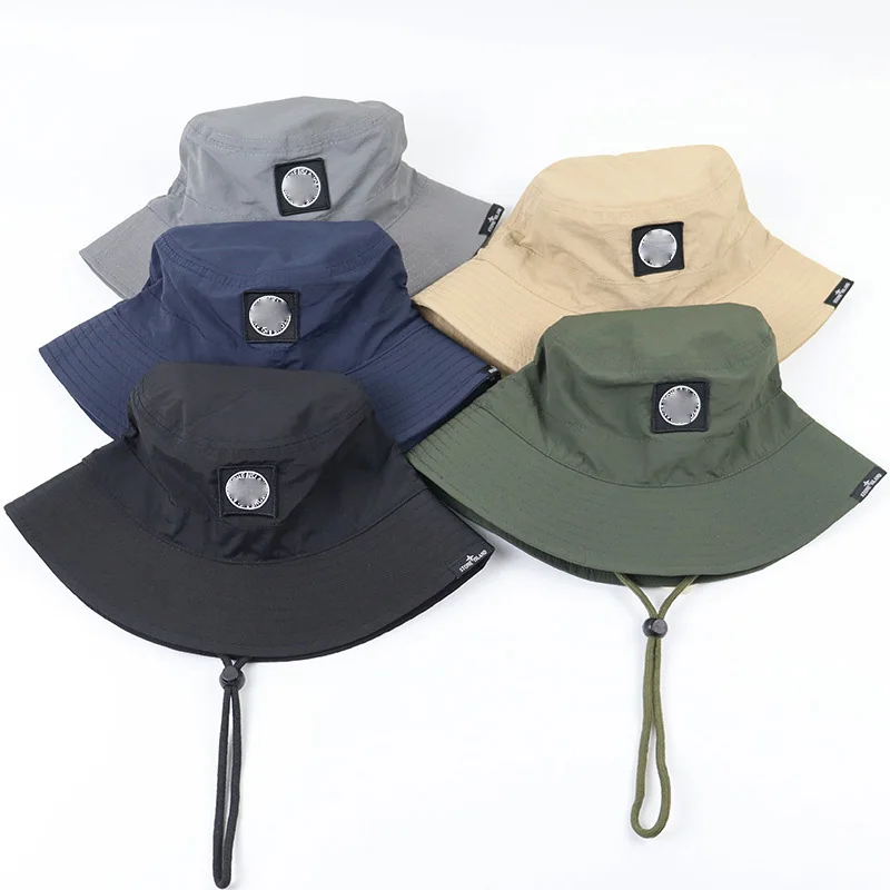 Hot Sale Designer Patch Breathable Soft Fisherman Cap Quick Drying Rope Nylon Bucket Hat