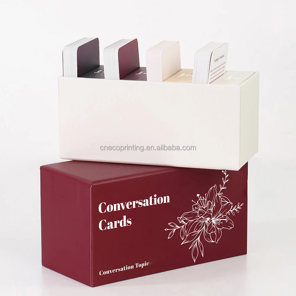Custom Printing Engaging and Thought Questions & Conversation Card Family Adult Party Playing Game with Box for Couples