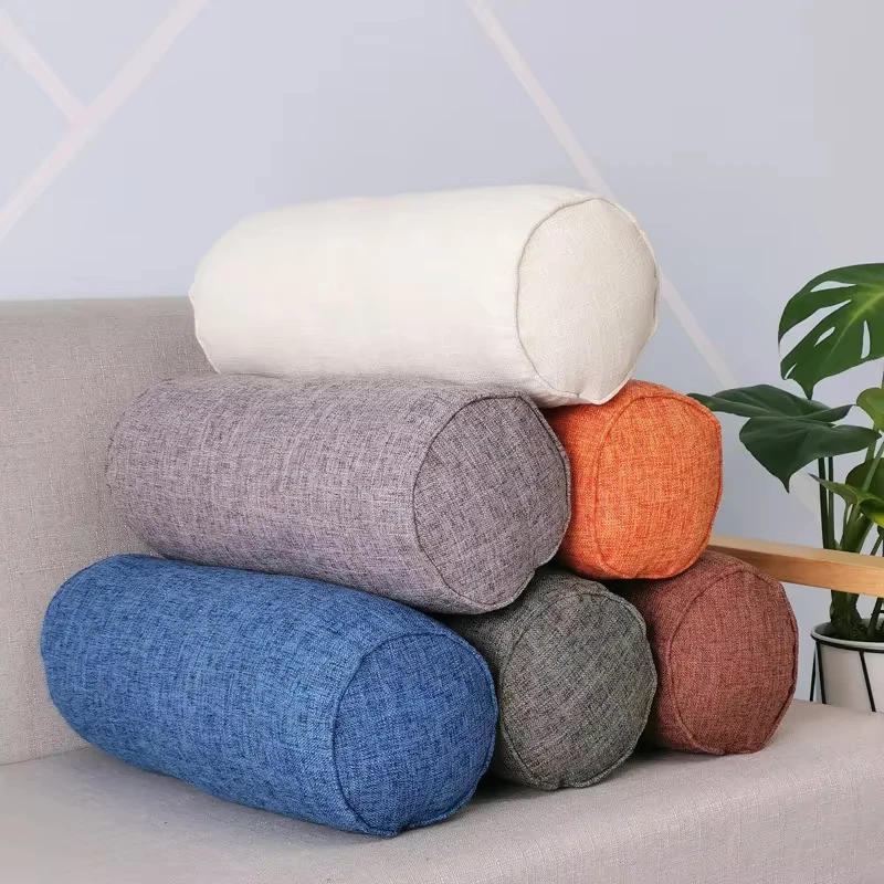 Long Pillow Inner Round Body Cushion Pad Rectangular Sleep Nap Pillow   Cotton Linen Cushion Home Bedroom Accessories