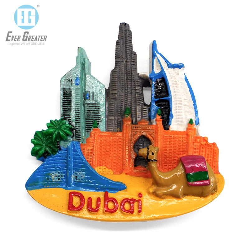 Customized Personalised Resin  Dubai 2D 3D City Fridge Magnet For  Tourism Souvenirs