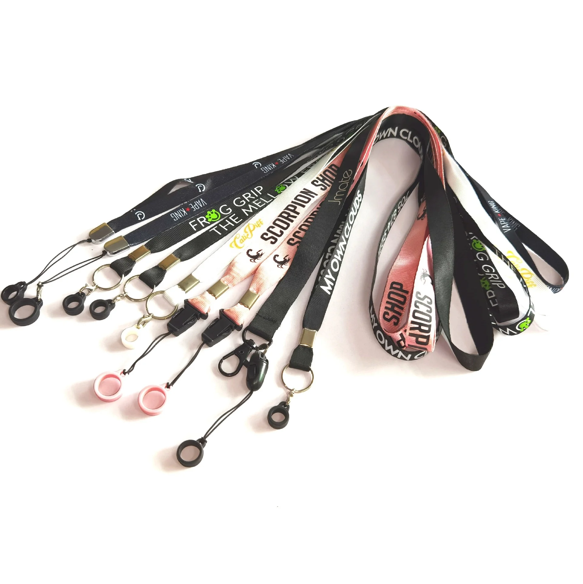 Custom vape lanyard with silicoen ring for vapen pen holder